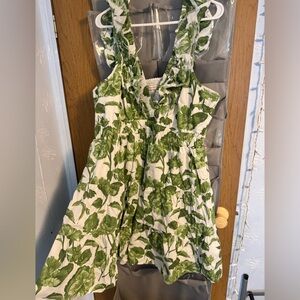Abercrombie Mini Green Leaf Print Dress